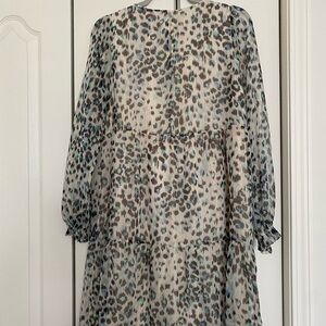 LOFT Women’s Tunic Animal Print Dress - Long Sleeve - Small